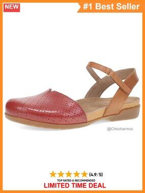 Dansko Women's Rowan Leather Sandals Closed Toe Adjustable Comfort